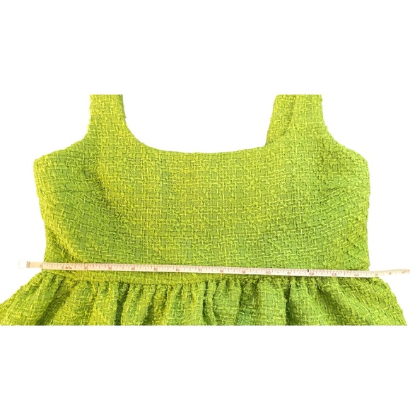 Zara Lime Green tweed Textured Mini Dress - Picture 3 of 6